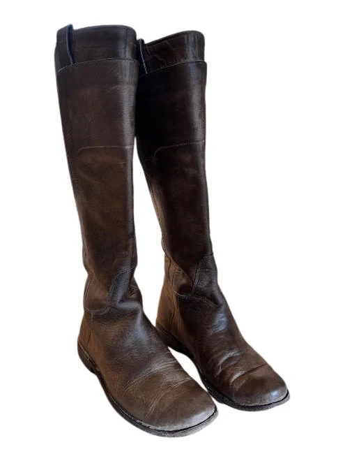 Paige tall riding boot / Gray - Pre-Loved